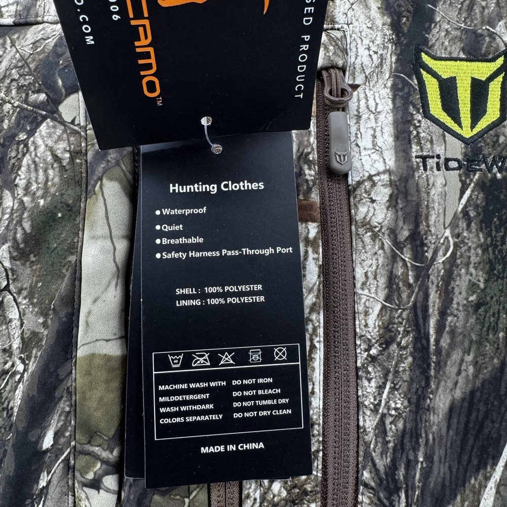 TideWe Jacket Mens 2XL Brown Camo INSULATED Softshell Hooded Waterproof Hunting - Picture 4 of 14